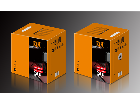 [AGI-CT5000CP] ROLLO DE CABLE UTP AGILER CAT6, 1000 PIES, 24 AWG, 100% COBRE, FLUKE TEST PASS, 4 PARES