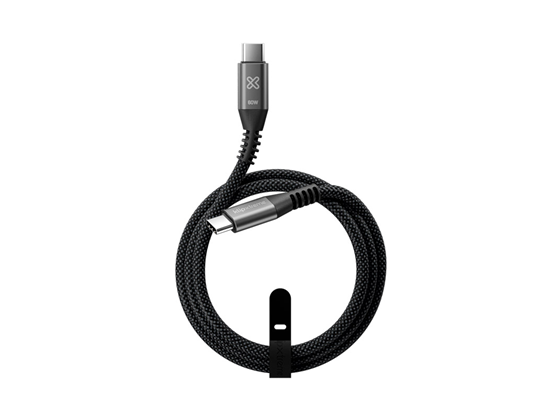 CABLE USB KLIP XTREME KAC-250-3FT – USB-C A USB-C, 60W, 480MBPS, 1 METRO, TRAMADO EN NYLON (KAC-250-3FT)
