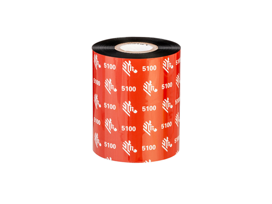 [05100GS06407] CINTA (ROLLO) DE RESINA 5100 PARA IMPRESORA ZEBRA, TRANSFERENCIA TERMICA, 2.52" X 242' (64 MM X 74 M), NÚCLEO 0.5", NEGRO.