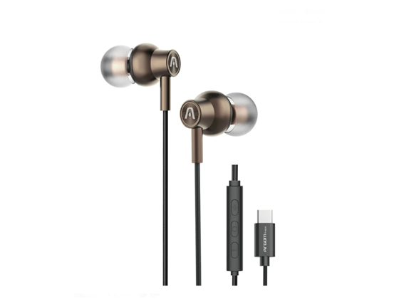 [ARG-HS-2030BR] AUDIFONOS ARGOM ULTIMATE SOUND CORE, TIPO-C, BROTES MAGNETICOS, CARCASA METALICA, FRECUENCIA 20HZ–20KHZ  COLOR MARRON.