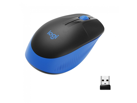 MOUSE LOGITECH M190 INALAMBRICO OPTICO, RECEPTOR USB, SENSOR 1000 DPI, AZUL.