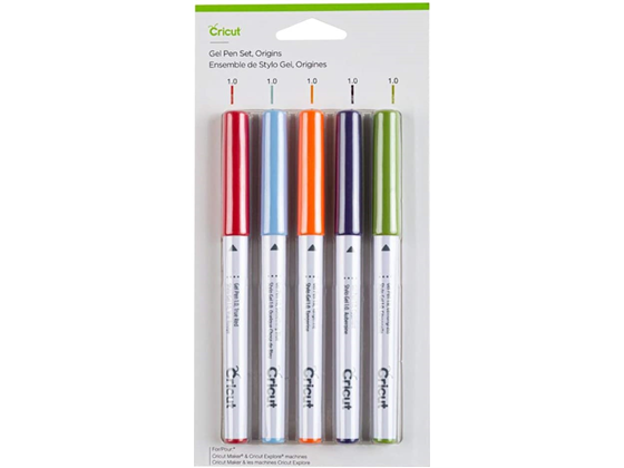 KIT DE BOLIGRAFOS CRICUT "STYLO" DE GEL ,  5PACK PARA ESCRIBIR MENSAJES O FRASES IMPECABLES Y DIBUJE DISEÑOS INTRINCADOS CON UN TOQUE, DE PUNTA MEDIANA (1,0) EN VERDE, ROJO, PURPURA, NARANJA Y AZUL. (2007544).