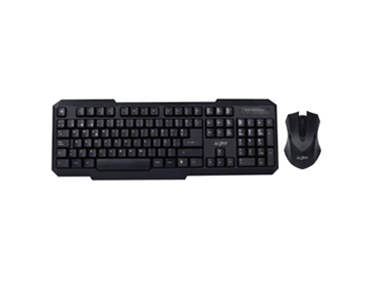 TECLADO Y MOUSE OPTICO AGILER / INALAMBRICOS A 2.4GHZ / ALCANCE 10M / RECEPTOR USB NANO / 2XAAA (MOUSE/TECLADO) / 80 TECLAS / INGLES / NEGRO.