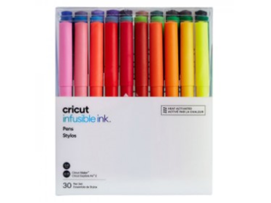 KIT DE BOLIGRAFOS CRICUT SUBLIMACION, 30 PACK PARA ESCRIBIR MENSAJES O FRASES IMPECABLES Y DIBUJE DISEÑOS CON TINTA DE SUBLIMACION INTRINCADOS CON UN TOQUE, DE PUNTA FINA(0,4) MULTICOLOR. (2008002).