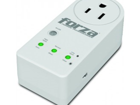 PROTECTOR DE VOLTAJE FORZA - 1 SALIDA - 110V/1800W/900J/18000A DE PROTECCION, INDICADORES LED DE ESTADO, TEMPORIZADOR(HASTA 3 MIN), ROTA 350º, FVP-1201B.