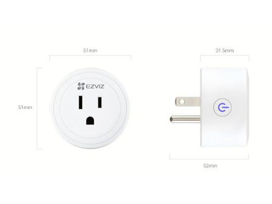 TOMACORRIENTE SMART EZVIZ,  WIFI 2,4 GHZ, PROGRAMABLE PARA ENCENDIDO Y APAGADO POR SOFTWARE, CONTROL DE VOZ GOOGLE Y ALEXA (CS-T30).