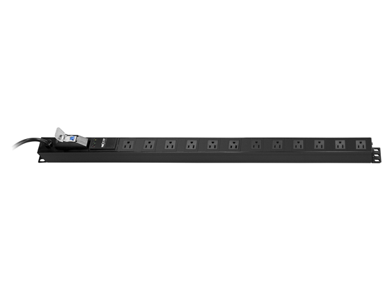 REGLETA NEXXT PARA RACK,  12 TOMACORRIENTES, VERTICAL 125V, 15A, (CPCRRMVT121115ABK)