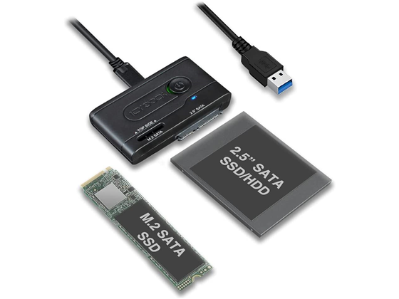 ADAPTADOR ICY DOCK 2.5” Y M.2 SATA III HDD SSD A USB 3.2 GEN 1, 5GBPS,