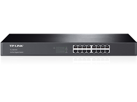 SWITCH 16 PUERTOS TP-LINK TL-SG1016, NO ADMINISTRABLE/RACK, 16 PUERTOS GIGABIT ETHERNET. 10/100/1000
