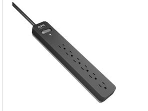PROTECTOR  REGLETA APC PE63 ESSENTIAL SURGEARREST, 6 SALIDAS 3 PIES DE CORD, 120V. PROTECCIÓN BASICA CONTRA SOBRETENSIONES PARA ORDENADORES Y EQUIPOS ELECTRÓNICOS