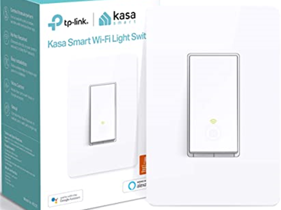 INTERRUPTOR SMART WIFI TP-LINK (KASA), PROGRAMABLE PARA ENCENDIDO Y APAGADO POR APLICACION, ALERTA POR APLICACION (HS200)