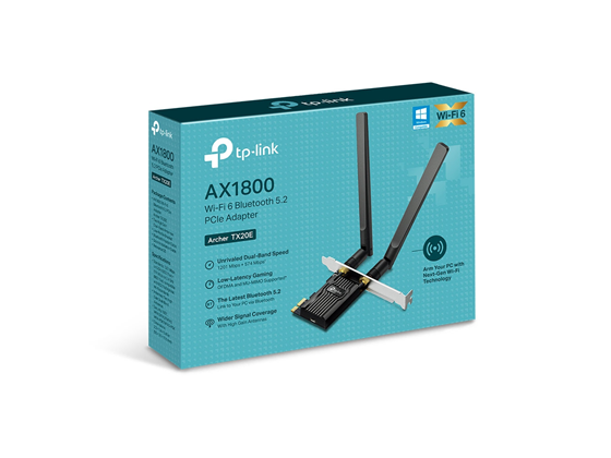 [ARCHER TX20E] ADAPTADOR DE RED PCI-E WIFI 6 TP-LINK TX20E ARCHER , 2.4GHZ/574 MBPS, 5.0GHZ/1201 MBPS, 802.11AC/B/G/N, DUAL BAND.
