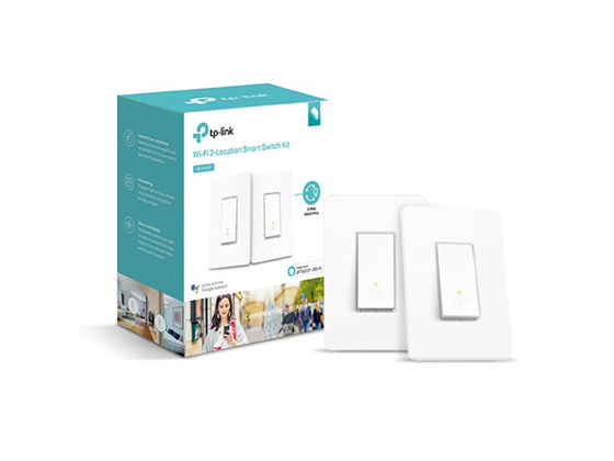 INTERRUPTOR SMART WIFI TP-LINK (KASA)  (3 WAY FUNCTION) - CONTROLA DOS EQUIPO CON UN MISMO INTERRUPTOR) PROGRAMABLE PARA ENCENDIDO Y APAGADO POR APLICACION, ALERTA POR APLICACIÓN (HS210)