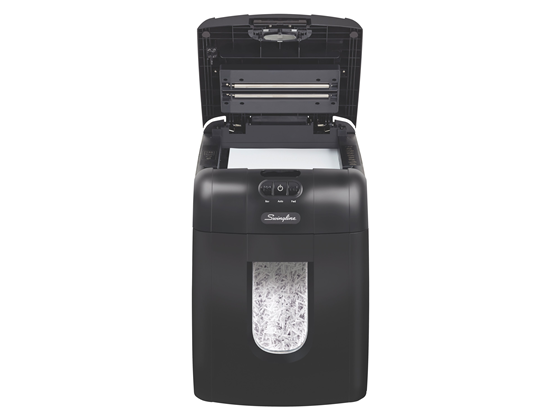 TRITURADORA DE PAPEL SWINGLINE 130X, HASTA 100 HOJAS, DESTRUYE TARJETAS DE CRÉDITO, CLIPS Y GRAPAS, 7 GALONES, 17"H X 12"W X 14"D