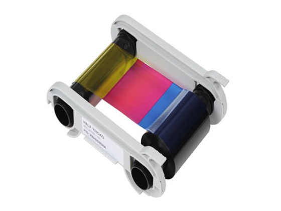 CINTA PARA IMPRESORA DE TARJETAS ZEBRA ZC100 & ZC300, COLOR YMCKO, SOLO 1/2 PANEL, RENDIMIENTO DE 400 IMPRESIONES.