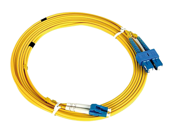 FIBER PATCH CORD LEVITON, OS2 SINGLEMODE RISERDUPLEX ZIPCORD 1.6MM CABLE;1ST END WITH SC CONNECTOR, AND 2ND END LC/APC CONNECTOR;OVERALL CABLE LENGTH OF 20 METERS, A - B (STANDARD) POLARITY.