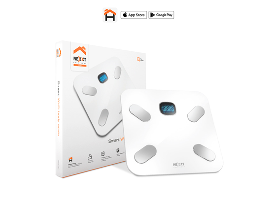 BALANZA DE PESO (BÁSCULA) NEXXT, DIGITAL, WIFI, COMPATIBLE CON NEXXT HOME, REQUIERE 3 BATERIAS AAA, NO INCLUIDAS (NHA-S130)