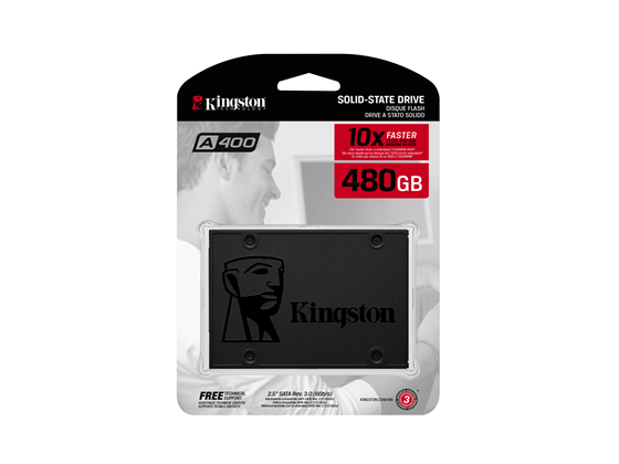 DISCO DE ESTADO SOLIDO KINGSTON SSD 480GB, 2.5", SATA3, LECTURA: 500MB/S, ESCRITURA 450MB/S.  (SA400S37/480G)