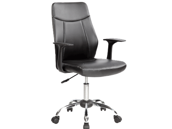 SILLA EJECUTIVA MYO, BASE CROMADA, COLOR NEGRO