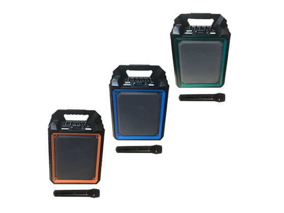 BOCINA MYO 6.5" SUBWOOFER, BATERIA RECARGABLE, MIFROFONO INALAMBRICO LECTOR SD, BT, MP3, PUERTO USB, 80W, CON SUBWOOFER, NEGRAS, LUCES LED NARANJAS, (MYO-MAX65O)