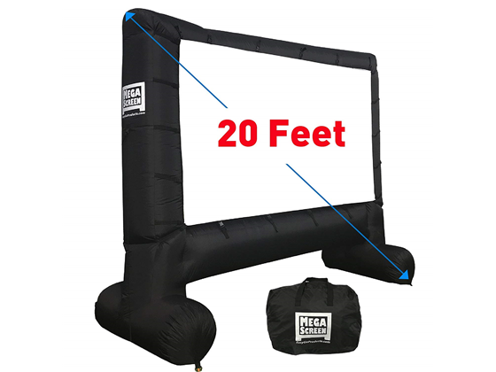 PANTALLA MEGA SCREEN 20 PIE INFLABLE, PARA PROYECTOR, NEGRO (MEGASCREEN  XXL)