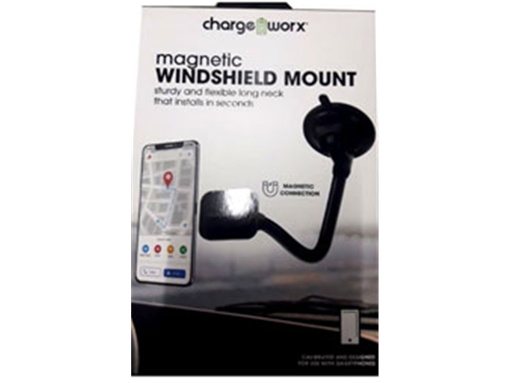 SOPORTE MAGNÉTICO  UNIVERSAL CHARGEWORX PARA TELÉFONO INTELIGENTE, MONTAJE EN PARABRISAS, NEGRO
