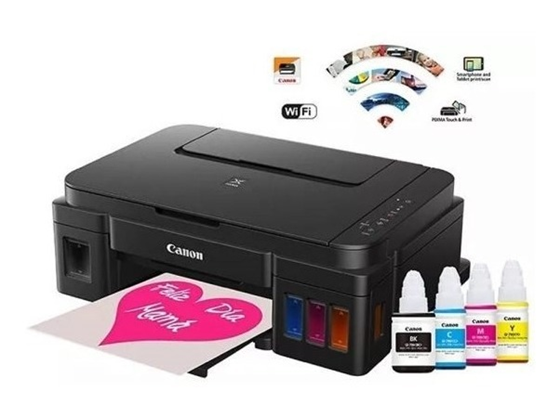 IMPRESORA MULTIFUNCIONAL CANON PIXMA G3110, (IMPRIME, COPIA, ESCANEA), SISTEMA TINTA CONTINUA, WIFI, COLOR, APROX. 26 PPM EN NEGRO Y 13PPM EN COLOR. IMPRIME HASTA 6000 PAGINAS EN NEGRO Y 7000 EN COLOR. SOPORTA PAPELES ESPECIALES, RESOLUCION 4800X1200 DPI EN COLOR, 600X600 DPI EN NEGRO, NO COMPATIBLE CON MAC