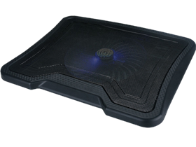 COOLING PAD ARGOM, PARA NOTEBOOK  CON 1 ABANICO 16CM, LUZ AZUL.