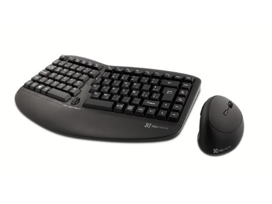 TECLADO MOUSE KLIPX, INALAMBRICO, ERGONOMICO, MULTIMEDIA, BLACK, ESPAÑOL, COMPATIBLE CON WINDOWS 10 (KBK-510)