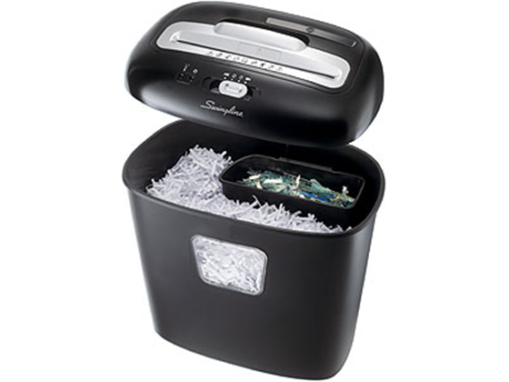 TRITURADORA DE PAPEL SWINGLINE EX10-05, CAPACIDAD DE CORTE MANUAL 10 HOJAS, CAPACIDAD DE CONTENEDOR 5 GALONES, PUEDE TRITURAR CLIPS, GRAPAS, TARJEAS DE CREDITO, CDS, DVDS, TECNOLOGIA ECO, IDEAL PARA USO PERSONAL Y OFICINA.