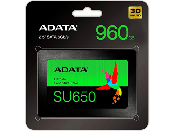 DISCO DE ESTADO SOLIDO SSD ADATA 960GB, SATA 3,  2.5", 3D NAND, LECTURA 520MB/S, ESCRITURA 450MB/S