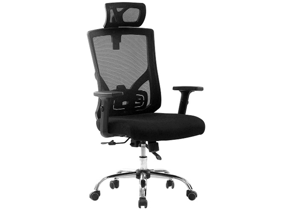 SILLA EJECUTIVA MYO,  5 FUNCIONES, BASE CROMADA, COLOR NEGRO