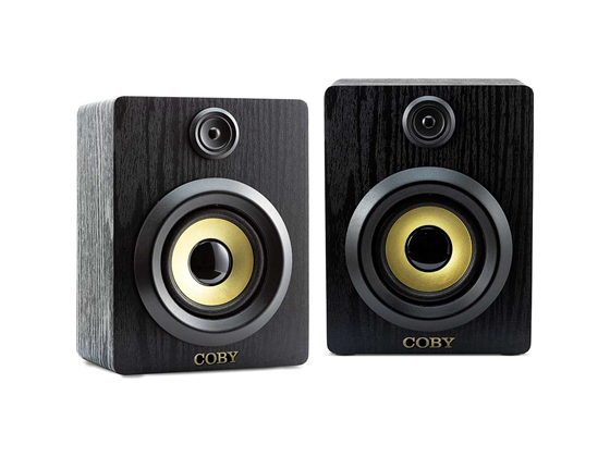 BOCINA COBY PORTABLE, 2 SHELF SPEAKER BLUETOOTH, STEREO, AUTO-CONNECTS, BLANCO (CSTW-500-BLK).