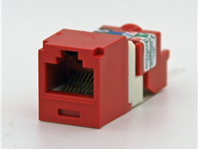 JACK MINI KEYSTONE PANDUIT CAT 5E ROJO TIPO T568 A/B  (CJ5E88TRD)