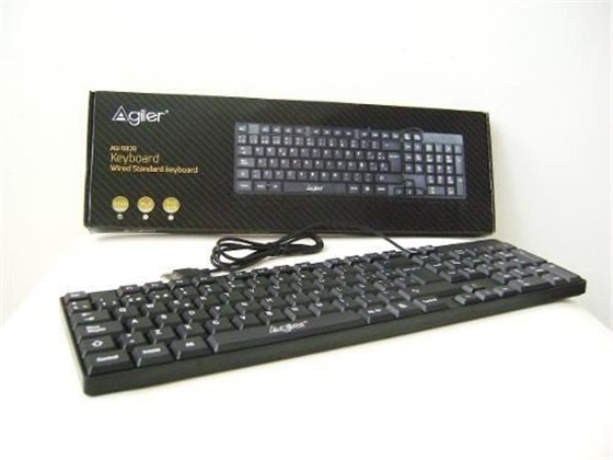 TECLADO AGILER USB INGLES, BLACK, (AGI-9832)