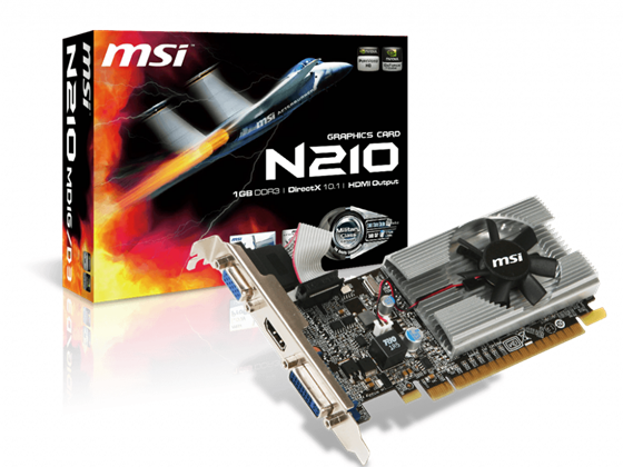 TARJETA DE VIDEO MSI GEFORCE 210 1GB DDR3 PCI EXPRESS 2.0 X16 LOW PROFILE
