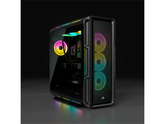 CASE CORSAIR ICUE 5000T , MID TOWER, BLACK, 7 EXPANSION SLOT, 4X 2.5", 2X 3.5", CRISTAL TEMPLADO LATERAL, SOPORTA 3 ABANICOS 120MM FRONTAL, TOPE Y LATERAL, PUERTAS LATERALES CON BISAGRAS, (CC-9011230-WW)