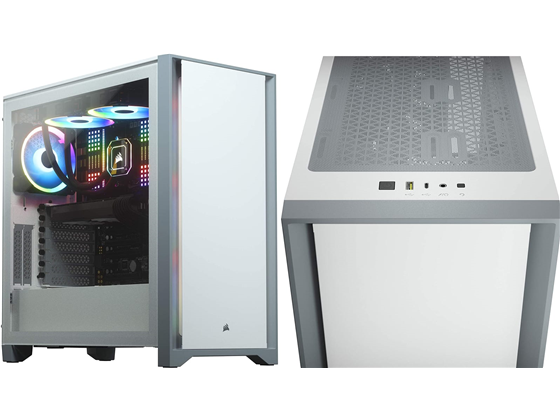 CASE CORSAIR 4000D, MID TOWER, WHITE, 7 EXPANSION SLOT, 3X 2.5", 2X 3.5", TAPA DE CRISTAL TEMPLADO, SOPORTA 3 ABANICOS 120MM FRONTAL (CC-9011199-WW)