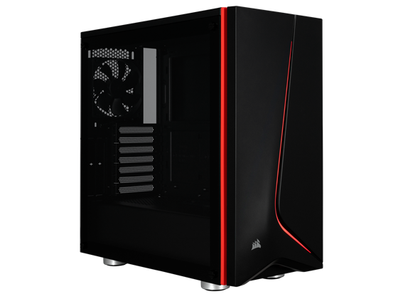 CASE CORSAIR CARBIDE SPEC-06 GAMING, MID TOWER, BLACK/ROJO, USB 3.0 X2, AUDIO IN / OUT, 7 EXPANSION SLOT, 4X 2.5", 2X 3.5", PANEL LATERAL CRISTAL TEMPLADO, (CC-9011144-WW)