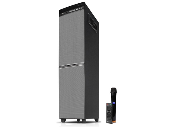 BOCINA KLIPX FORTE, TIPO TORRE, CON MICROFONO INALAMBRICO, PANTALLA LCD, PUERTOS USB/TARJETA SD/PUERTO 3.5 AUDIO (KFS-500)
