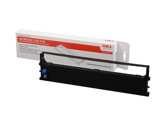 CINTA PARA IMPRESORA MATRICIAL OKIDATA MICROLINE 1120 Y 1190, COLOR NEGRO, 4 MILLONES DE CARACTERES.