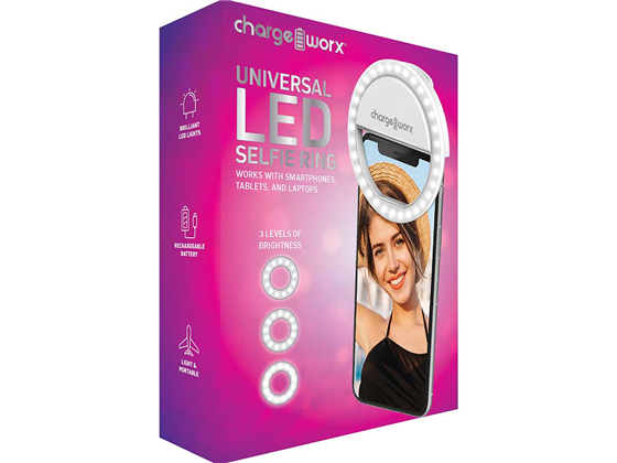 CHARGEWORX SELFIE STUDIO LAMPARA LED 3-LEVELADJUSTABLE BRIGHTNESS PARA CELULARES UNIVERSAL (CX5225WH)