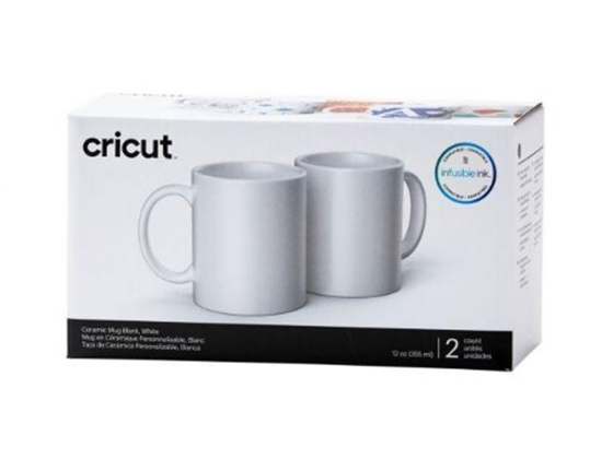 TAZA DE CERAMICA CRICUT SUBLIMABLE , 2PACK ACABADO DE CERÁMICA SUAVE Y PAREDES RECTAS, PARA LOGRAR TRANSFERENCIAS IMPECABLES EN TODO MOMENTO, CON LA MUG PRESS COLOR BLANCO. (2007821).