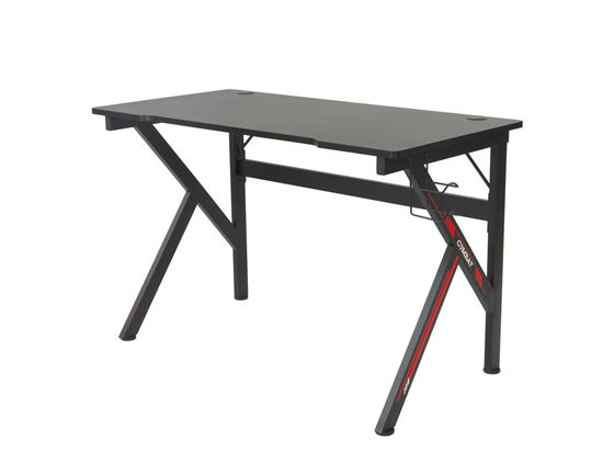 ESCRITORIO ARGOM COMBAT GAMING ERGO Z47, CON BASE DE METAL,TOPE DE FIBRA DE CARBONO, SOPORTES, PORTAVASOS COLOR NEGRO.