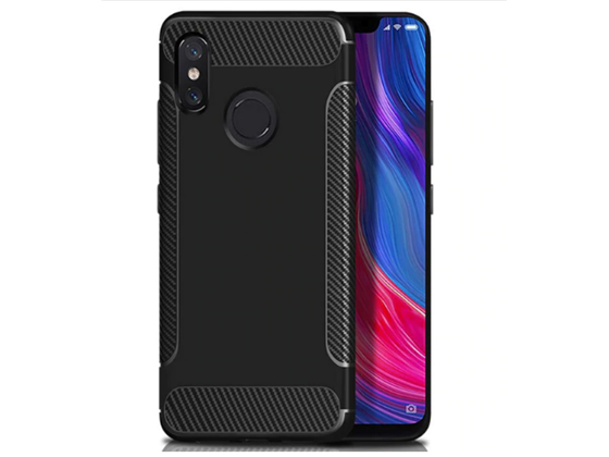 COVER PARA XIAOMI MI A2 LITE, HARD CASE NEGRO - FIBRA CARBONO - GOMA (FUNDAXMIA2L-CFGOM)