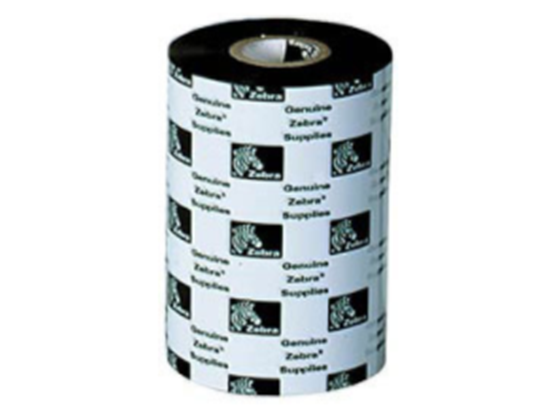 CINTA DE CERA (ROLLO) 6000 PARA IMPRESORA ZEBRA, TRANSFERENCIA TERMICA, 4,33 " X 1476', NUCLEO 1", NEGRO.