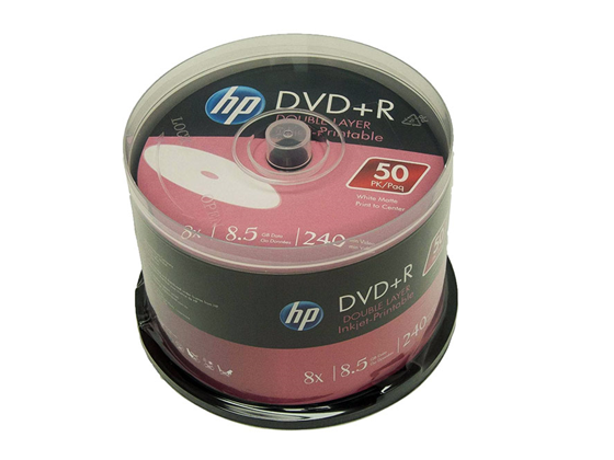 DVD-R HP 16X 4.7GB WHITE PRINTEABLE (50 PACK) 48X/700MB/80MIN, HECHO EN VIETNAM