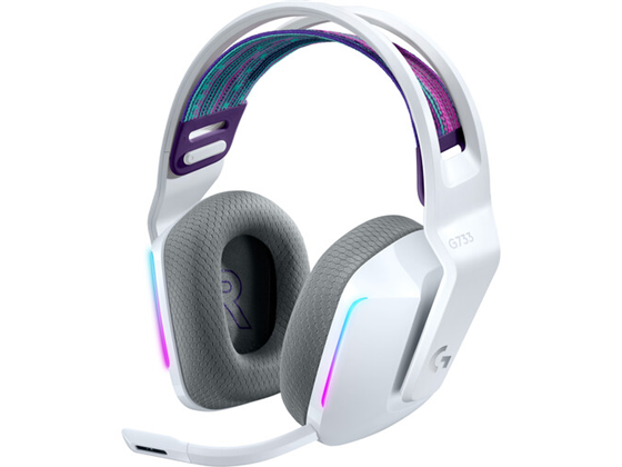 AUDIFONO CON MICROFONO LOGITECH G733 LIGHTSPEED WIRELESS RGB GAMING HEADSET, COLOR BLANCO, RESPUESTA DE FRECUENCIA: 100 HZ - 10 KHZ, DURACION HASTA 20 HORAS CON ILUMINACION PREDETERMINADA, PESO 278 G.