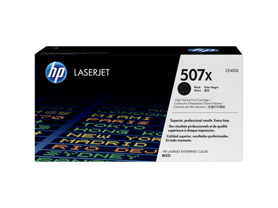TONER HP 507X - CE400X - NEGRO - ALTO RENDIMIENTO - 11,000 PAGINAS - PARA IMPRESORA LASERJET ENTERPRISE - M551DN, M551N, M551XH