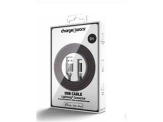 CABLE LIGHTNING / USB-A  PARA SMARTPHONES & TABLETS, 6FT, TRENZADO, MULTICOLOR (CX1020MC).